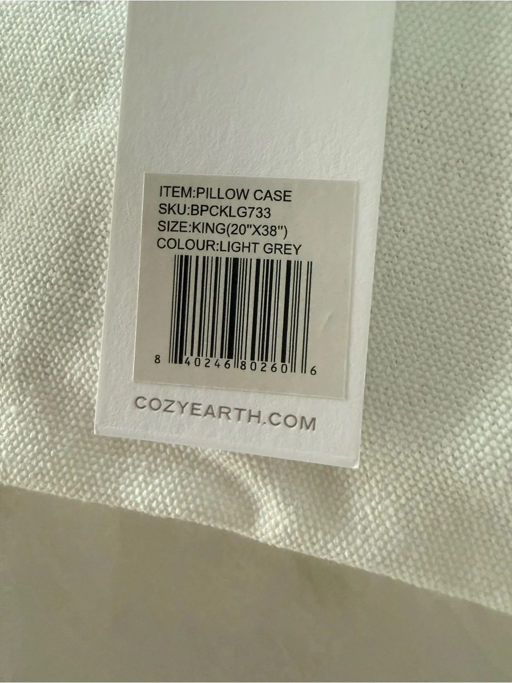Cozy Earth King Pillow Case Bamboo Viscose Set of 2 Luxury in Light Gray 20x38